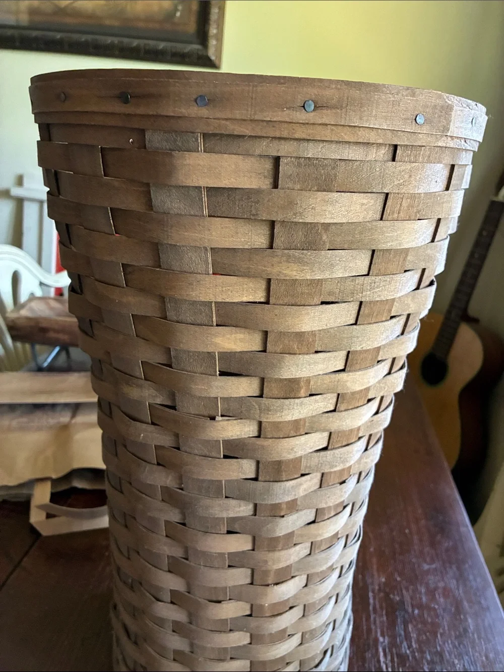 Longaberger Brown Woven Floor Umbrella basket